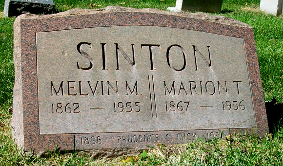 Headstone of Marion Bartlett Sinton (Née Taylor) 1867 - 1956