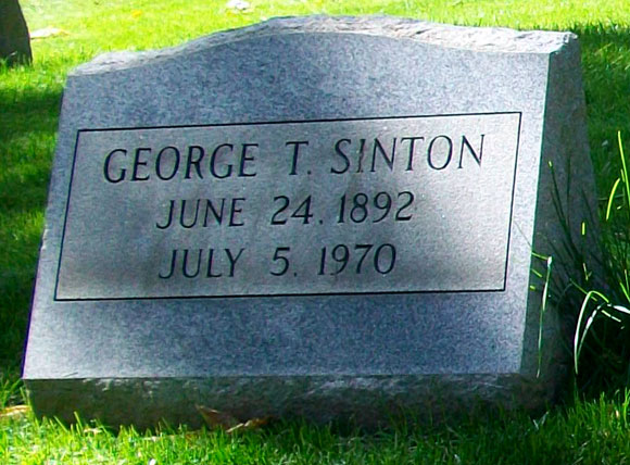 Photograph of George Taylor Sinton Headstone