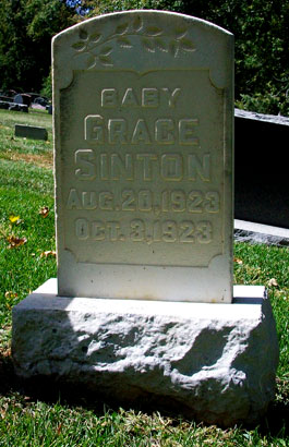 Headstone of Grace Eleanor Sinton 1923 - 1923