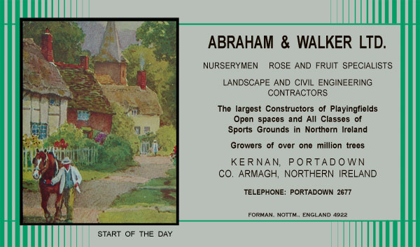 Abraham & Walker advertising card from late 1950's