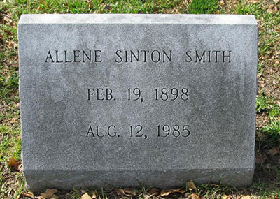 Allene Sinton Smith 1898 - 1985