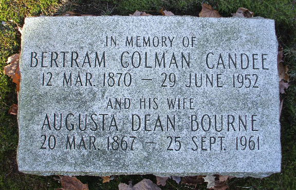 Headstone of Bertram Colman Candee 1870-1952