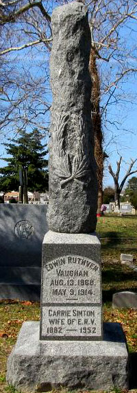 Headstone of Edwin Ruthven Vaughan 1868 - 1914, image 1