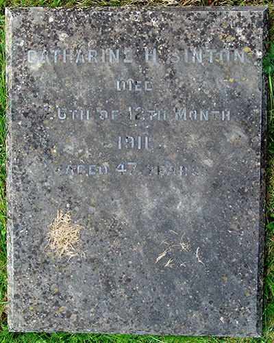 Headstone of Catherine Hesilrige Sinton (née Buckby) 1864 - 1911
