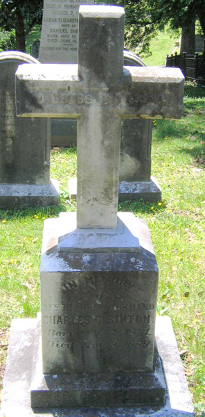 Headstone of Charles Cox Sinton 1851 - 1889