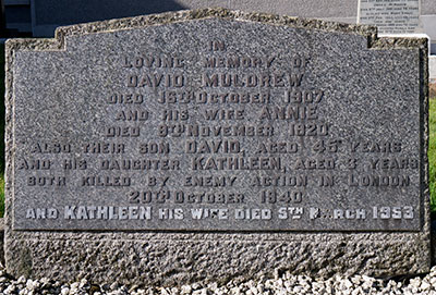 Headstone of David Muldrew 1854 - 1907