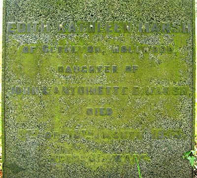 Headstone of Edith Kathleen Marsh 1882- 1943