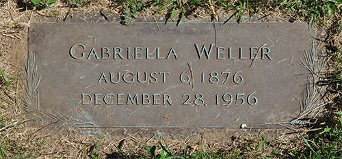 Headstone of Gabriella Weller 1876 - 1956