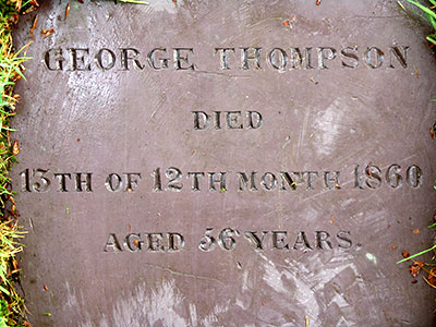 Headstone of George Thompson 1804 - 1860