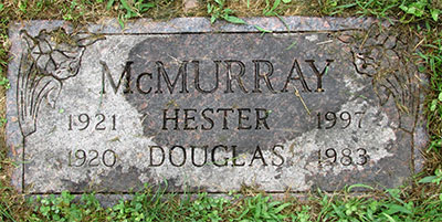 Headstone of Hester Ann McMurray (née Sinton) 1921 - 1997