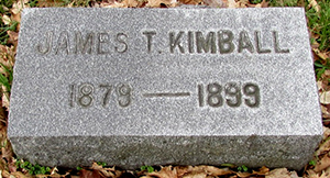 Headstone of James Tichnor Kimball<br />1879 - 1899