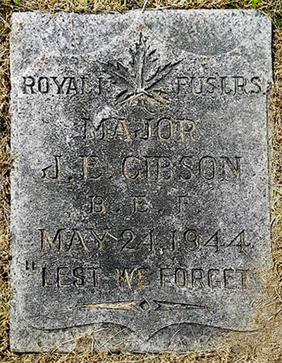 Headstone of Maj. John Edgar Gibson 1889 - 1944