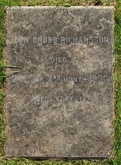 Headstone of John Grubb Richardson 1813 - 1890<