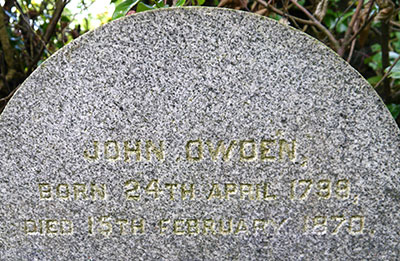 Headstone of John Owden 1799 - 1870