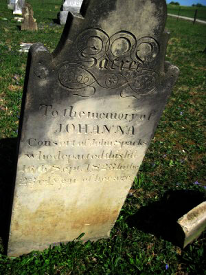 Headstone of Johanna Sparks 1800 - 1823