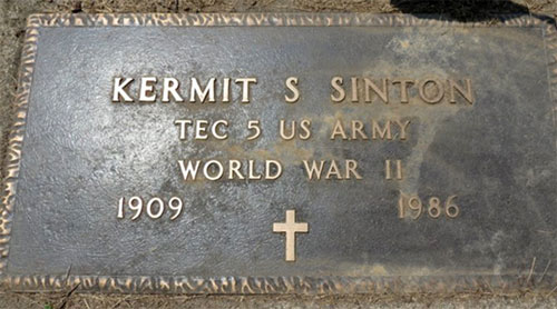 Headstone of Kermit S. Sinton