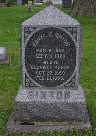 Headstone of Manvil E Sinton