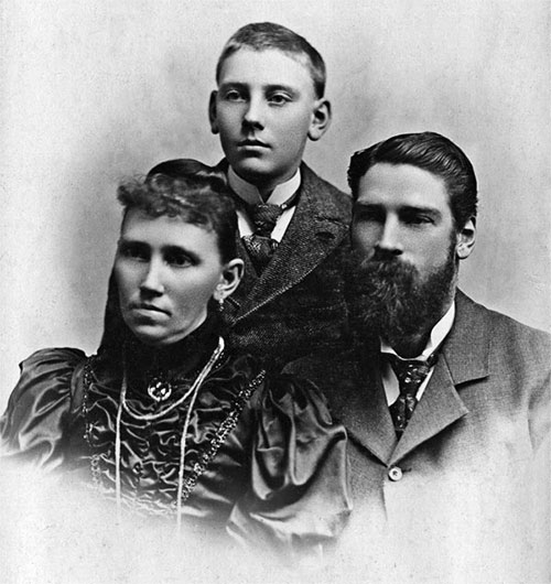 Clara Bell, Emlyn Fox and Manvil Sinton circa 1893