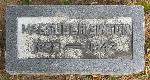 Headstone of McGruder Sinton