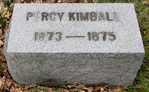 Headstone of Percy Kimball 1873 - 1875