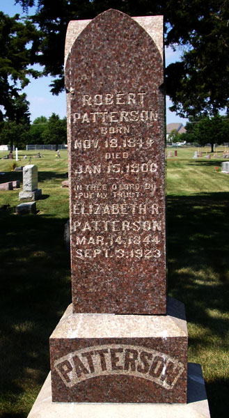 Headstone of Robert L. Patterson 1844-1900