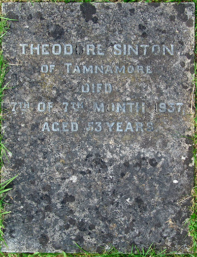Headstone of Theodore Sinton 1884 - 1937