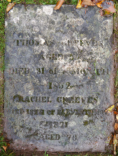 Headstone of Thomas Greeves 1792 - 1852