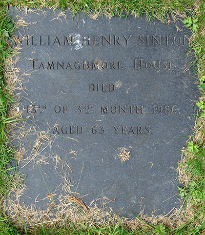 Headstone of William Henry Sinton 1922 - 1986