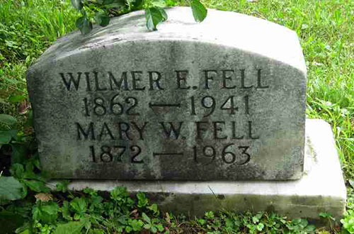 Headstone of Wilmer Eastburn Fell 1862 - 1941