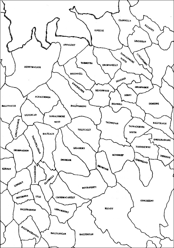 Map of Townlands in the 
    Lurgan area